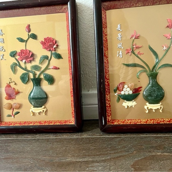 Chinese imitation jade and stone wall artwork - Picture 3 of 9